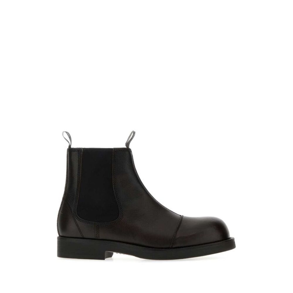 Mm6 Maison Margiela Men Dark Brown Leather Ankle Boots